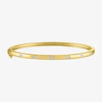 Diamond Addiction (G-H / I1-I2) 1/10 CT. T.W. Lab Grown White Sterling Silver or 14K Gold Over Bangle Bracelet