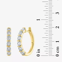 (G-H / I1-I2) 1/4 CT. T.W. Lab Grown White Diamond 14K Gold Over Silver 20mm Hoop Earrings