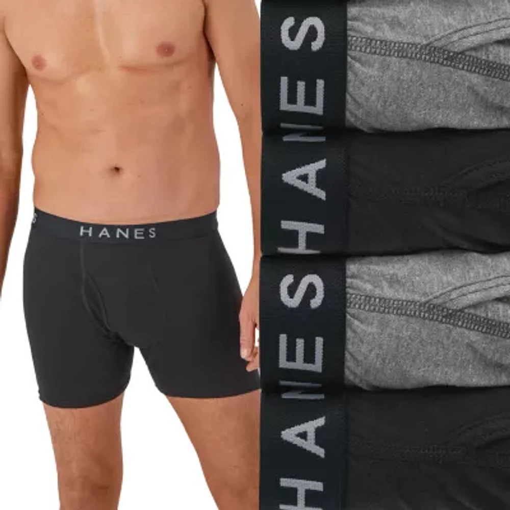 Hanes Ultimate Comfort Blend Mens 4 Pack Boxer Briefs