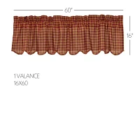 Vhc Brands Country Check Rod Pocket Scallop Valance