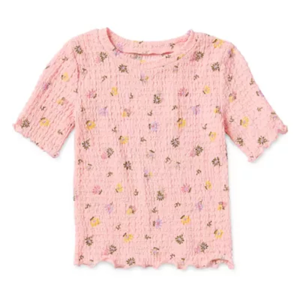 Okie Dokie Toddler & Little Girls Round Neck Short Sleeve T-Shirt