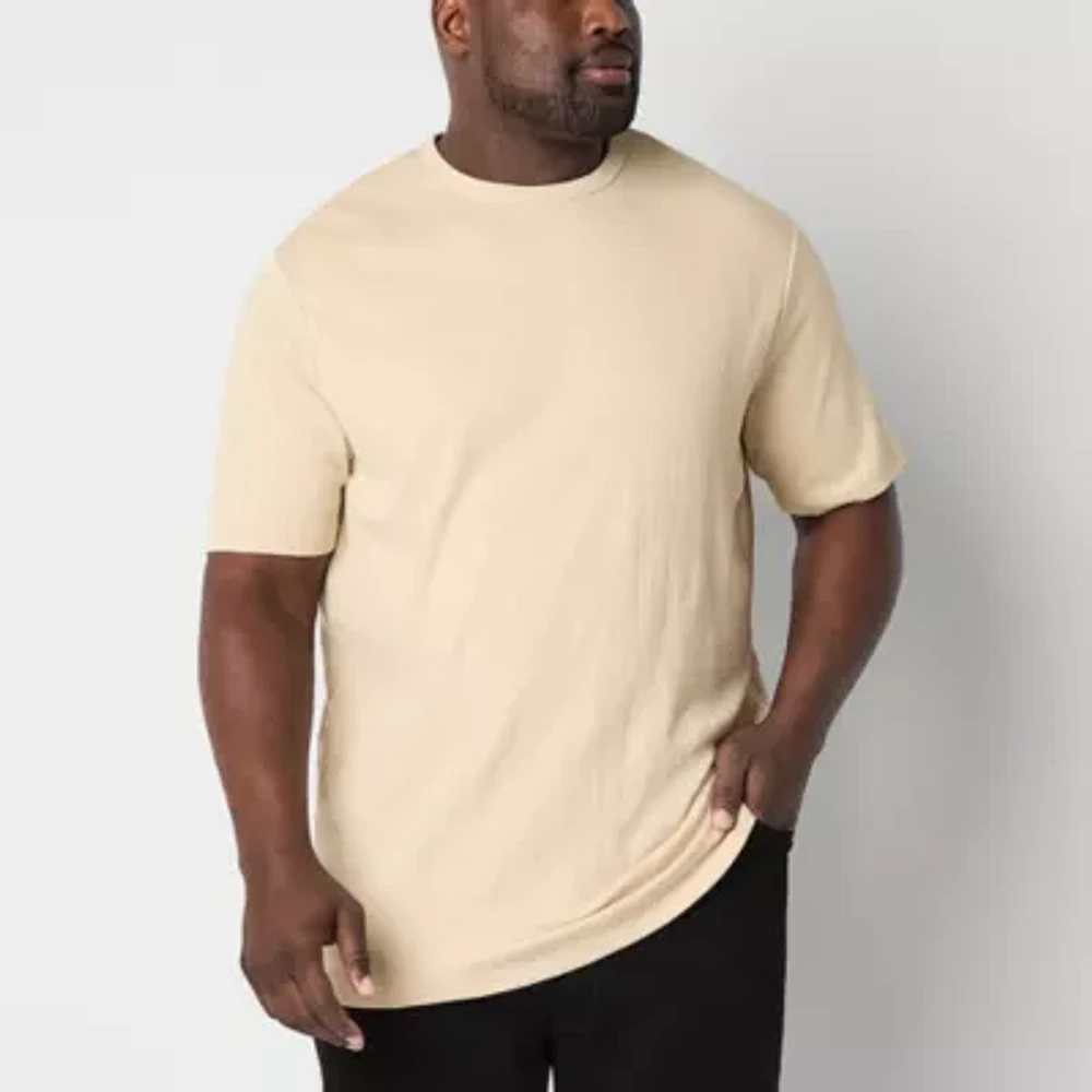 Shaquille O'Neal XLG Big and Tall Ribbed Mens Crew Neck Short Sleeve T-Shirt