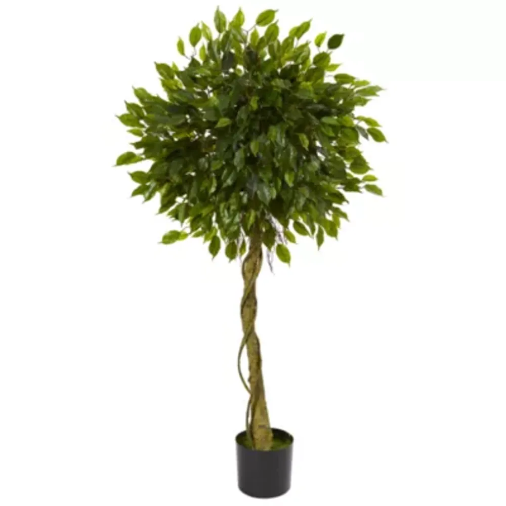 5' Ficus Artificial Topiary Tree; UV Resistant (Indoor/Outdoor)