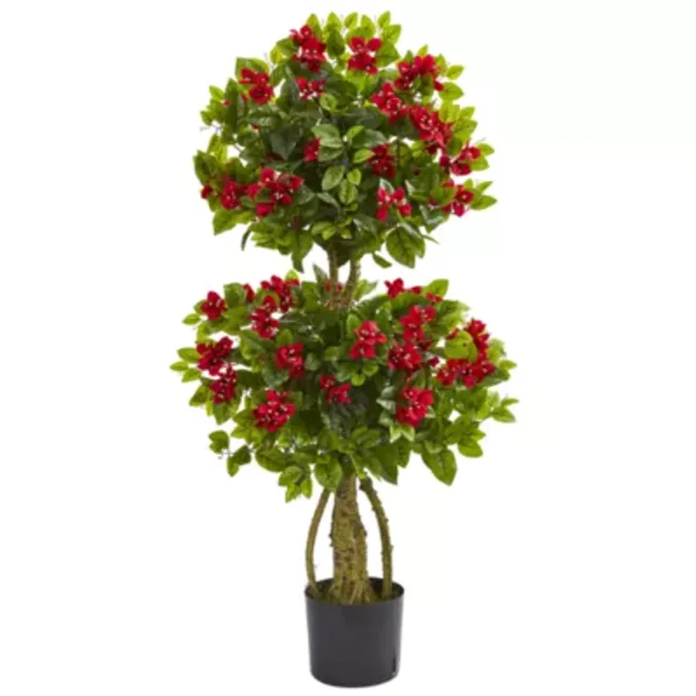 4.5' Bamboo Artificial Tree in White Tower Planter, Color: Green - JCPenney