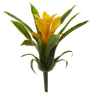 10” Bromeliad Artificial Flower Stem; Set of 6