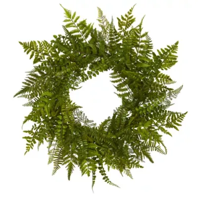 24” Mixed Fern Artificial Wreath