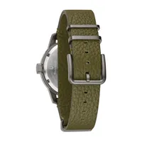 Bulova Classic Mens Green Leather Strap Watch 98a255