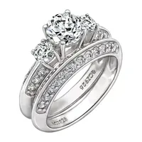 Womens CT. T.W. Cubic Zirconia Sterling Silver Round Bridal Set