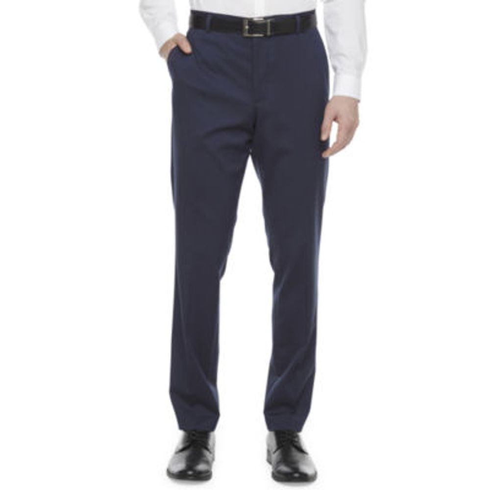 J. Ferrar Ultra Comfort Mens Striped Stretch Fabric Slim Fit Suit Pants,  Color: Char Chalk Stripe - JCPenney