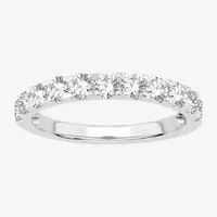 (H-I / Si1-Si2) Womens 2MM 1 CT. T.W. Lab Grown White Diamond 10K Gold Wedding Band