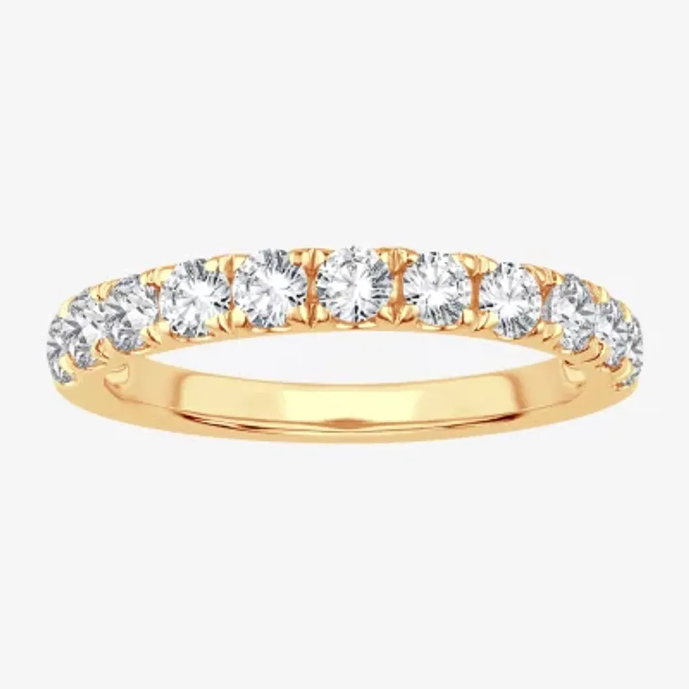 (H-I / Si1-Si2) 2MM 1 CT. T.W. Lab Grown White Diamond 10K Gold Wedding Band
