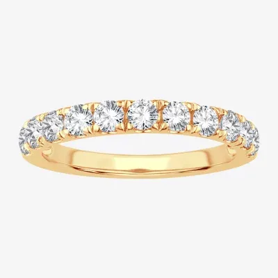 (H-I / Si1-Si2) 2MM 1 CT. T.W. Lab Grown White Diamond 10K Gold Wedding Band
