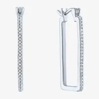 Diamond Addiction 1/10 CT. T.W. Genuine White Diamond Square Hoop Earrings