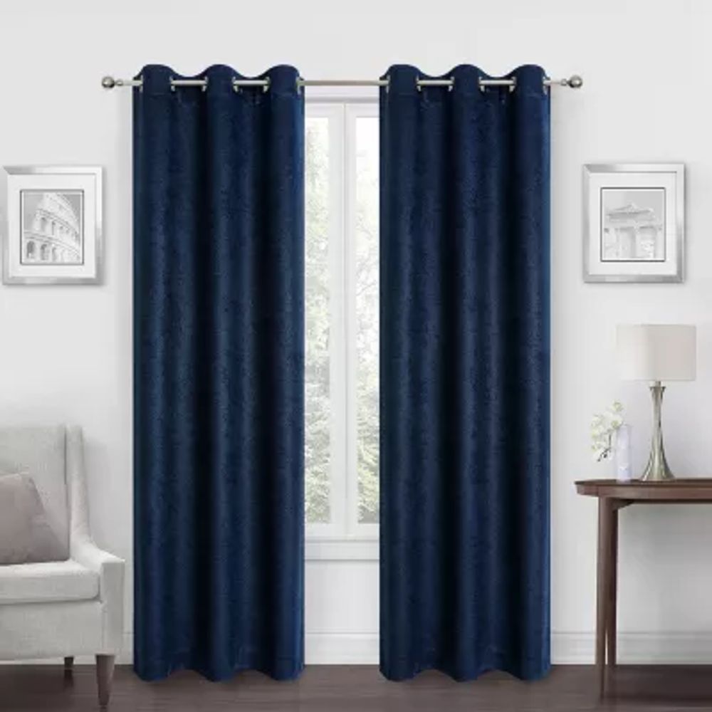 Regal Home Diamond Embossed Energy Saving Blackout Grommet Top Set of 2 Curtain Panel