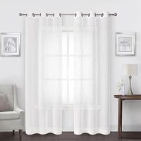 Regal Home Starbust Energy Saving Embroidered Sheer Grommet Top Set of 2 Curtain Panel