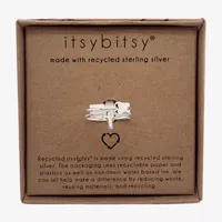 Itsy Bitsy Made With Recycled Sterling Silver 2-pc. Heart Cross Ring Sets