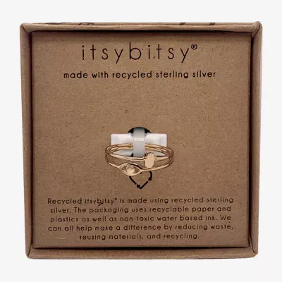 Itsy Bitsy Made With Recycled 2-pc. 14K Gold Over Silver Sterling Silver Evil Eye Hamsa Ring Sets