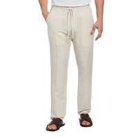 Cubavera 30" Inseam Linen Drawstring Mens Regular Fit Flat Front Pant