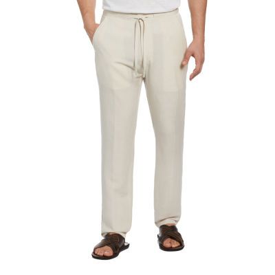 Cubavera 32" Inseam Linen Drawstring Mens Regular Fit Flat Front Pant