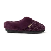 Dearfoams Claire Cable Knit Chenille Womens Clog Slippers Wide Width