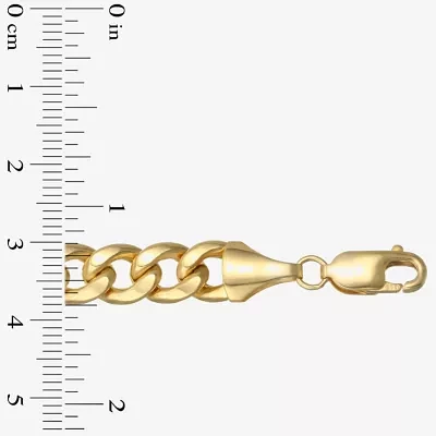 14K Gold 9 Inch Semisolid Curb Chain Bracelet