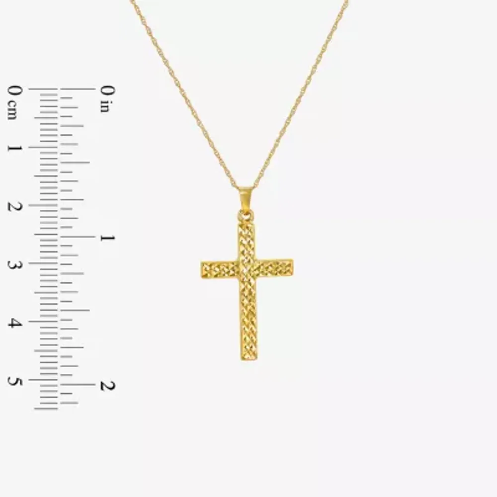 Womens 14K Gold Cross Pendant Necklace