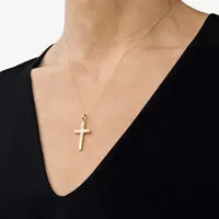 Womens 14K Gold Cross Pendant Necklace