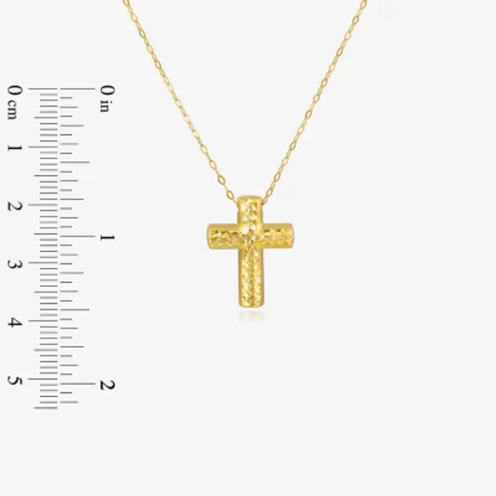 Womens 14K Gold Cross Pendant Necklace