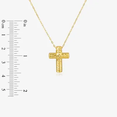 Womens 14K Gold Cross Pendant Necklace