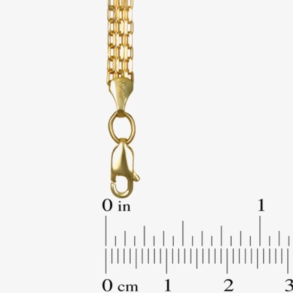 10K Gold 7.25 Inch Hollow Bismark Link Bracelet