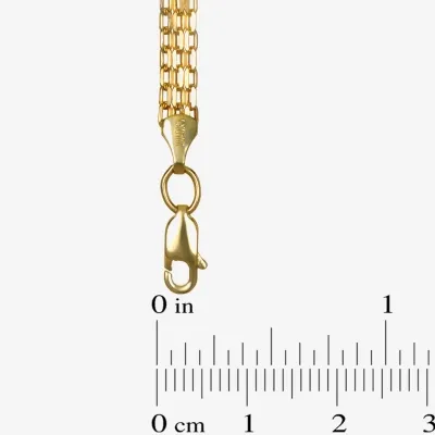 10K Gold 7.25 Inch Hollow Bismark Link Bracelet