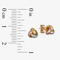 Made in Italy 14K Tri-Color Gold 7mm Knot Stud Earrings