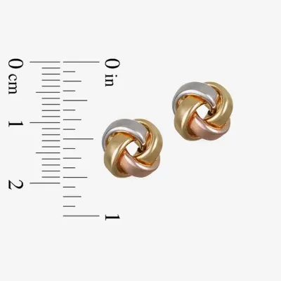 Made in Italy 14K Tri-Color Gold 10.5mm Knot Stud Earrings