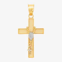 Unisex Adult 14K Two Tone Gold Cross Pendant