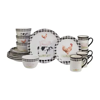 Certified International On The Farm 16-pc. Earthenware Dinnerware Set