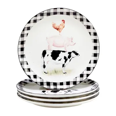 Certified International On The Farm 4-pc. Earthenware Dinner Plate