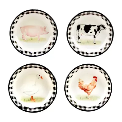 Certified International On The Farm 4-pc. Earthenware Soup Bowl