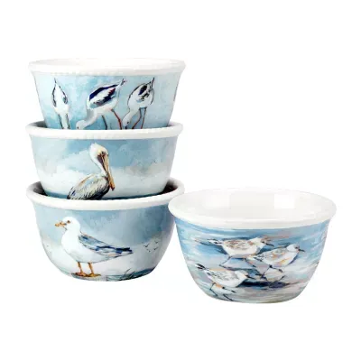 Certified International Shorebirds 4-pc. Earthenware Ice Cream Bowl