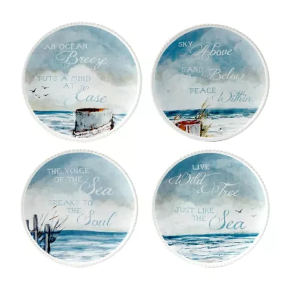 Certified International Shorebirds 4-pc. Earthenware Appetizer Plate