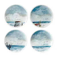 Certified International Shorebirds 4-pc. Earthenware Appetizer Plate