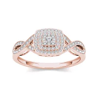 1/4 CT.T.W. Natural Diamond 10K Rose Gold Engagement Ring