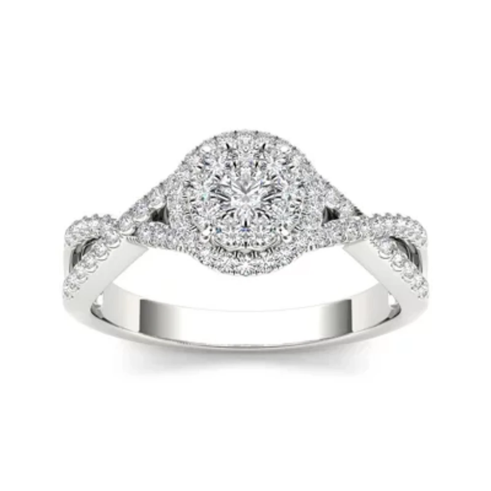 1/2 CT.T.W. Natural Diamond 10K White Gold Engagement Ring