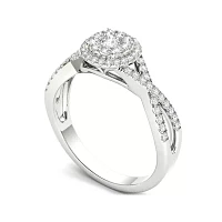 1/2 CT.T.W. Natural Diamond 10K White Gold Engagement Ring