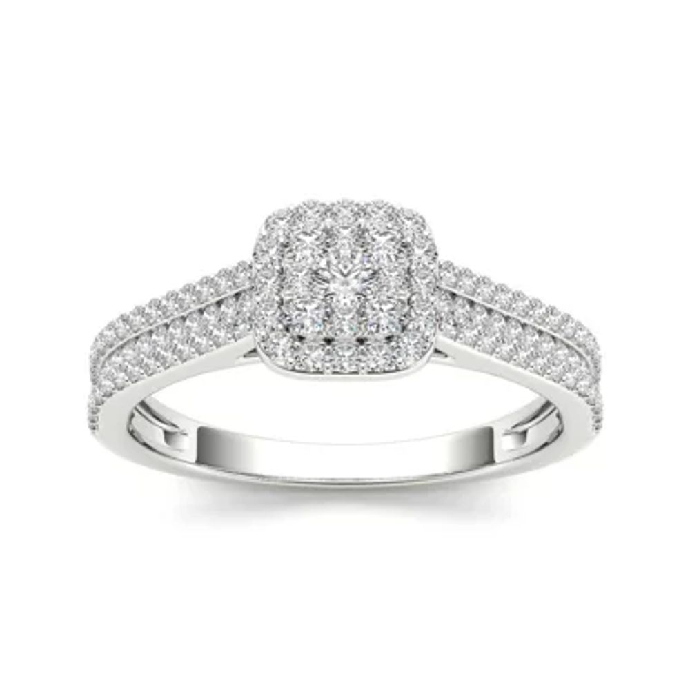 ½ CT.T.W. 10K White Gold Engagement Ring