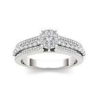 1/2 CT.T.W. Natural Diamond 10K White Gold Engagement Ring