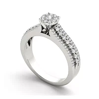 1/2 CT.T.W. Natural Diamond 10K White Gold Engagement Ring