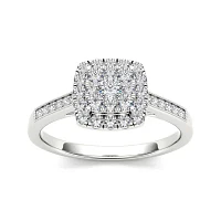 1/2 CT.T.W. Natural Diamond 10K White Gold Engagement Ring