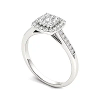 1/2 CT.T.W. Natural Diamond 10K White Gold Engagement Ring