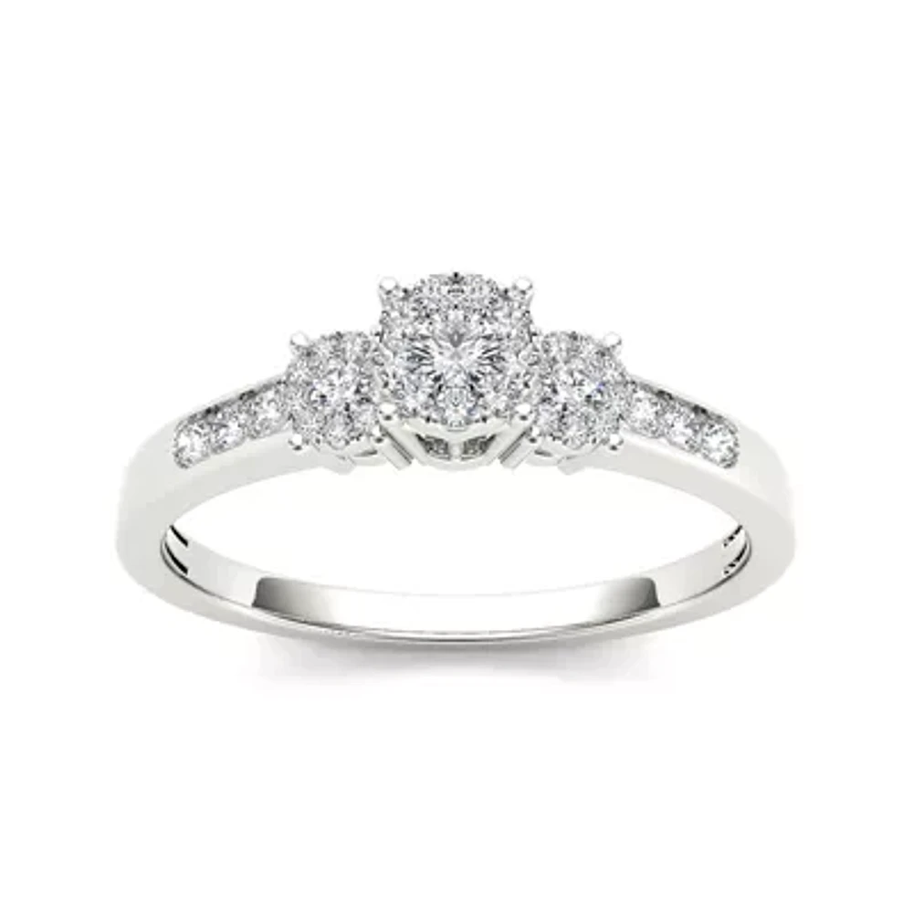 1/3 CT.T.W. Natural Diamond 10K White Gold Engagement Ring