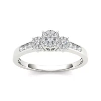 1/3 CT.T.W. Natural Diamond 10K White Gold Engagement Ring